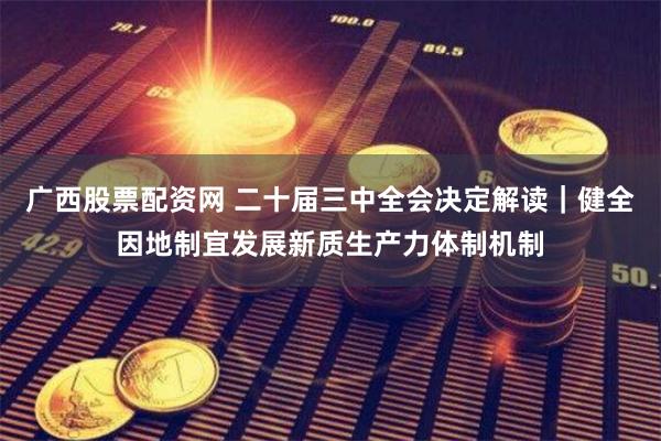 广西股票配资网 二十届三中全会决定解读｜健全因地制宜发展新质生产力体制机制