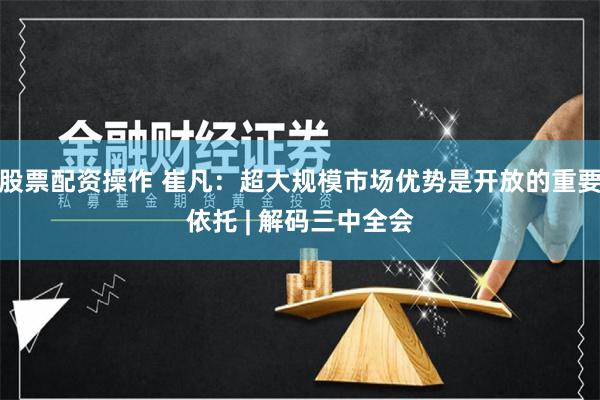 股票配资操作 崔凡：超大规模市场优势是开放的重要依托 | 解码三中全会