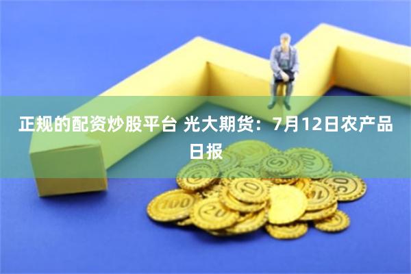 正规的配资炒股平台 光大期货：7月12日农产品日报